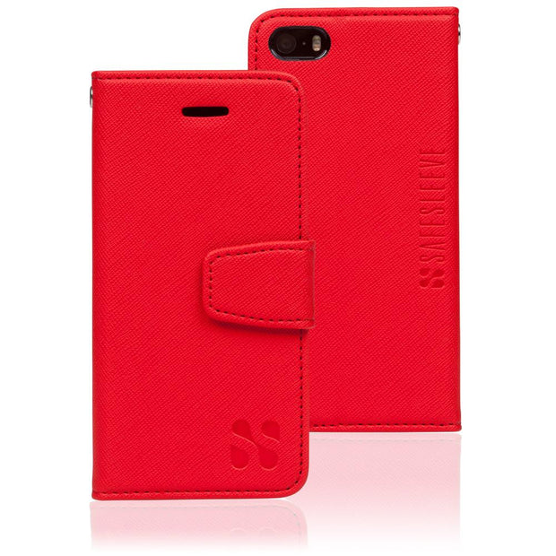 red iPhone SE, 5, and 5s anti-radiation and RFID Blocking wallet case
