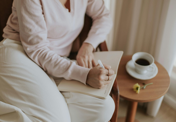 Mother holding cell phone