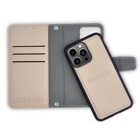 SafeSleeve Detachable for iPhone 15 Series (15, 15 Plus, 15 Pro, 15 Pro Max) - Color: Carbon Black, Navy, Cranberry, Wintergreen, Beige, Leather - Tan, Leopard, White Marble, Eggplant - iPhone Model: iPhone 15, iPhone 15 Plus, iPhone 15 Pro, iPhone 15 Pro