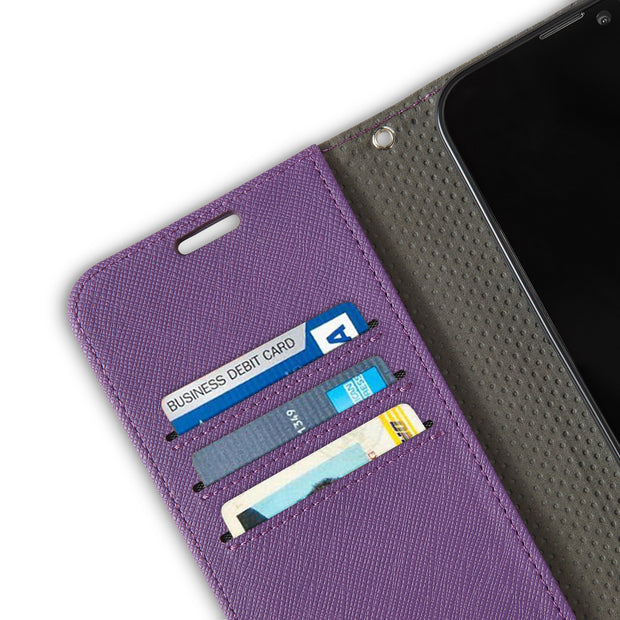 Purple - iPhone 11 Anti-Radiation and RFID Blocking Wallet Case