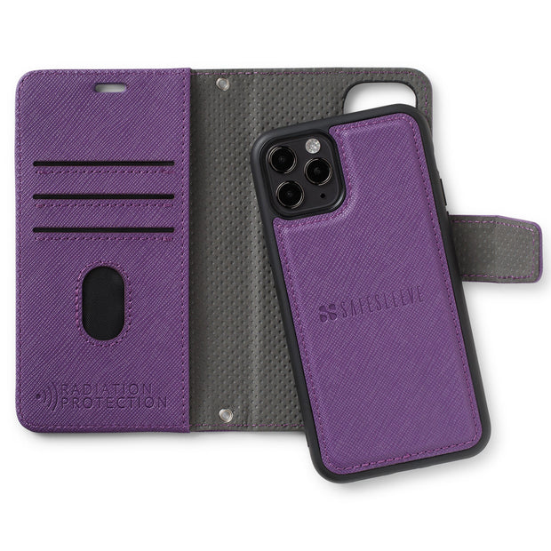 Purple - iPhone 11 Anti-Radiation and RFID Blocking Wallet Case