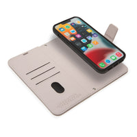 SafeSleeve detachable case for iPhone 16 series, featuring a sleek design and radiation protection with phone displayed.