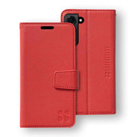 Red SafeSleeve case for Samsung Galaxy S24, S24 Plus, and S24 Ultra, featuring a sleek design and magnetic closure.