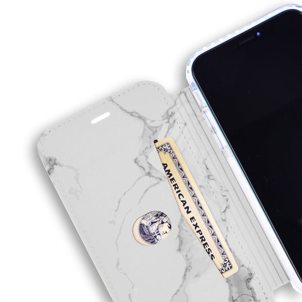White Marble - SafeSleeve Slim Anti Radiation Case for iPhone 14 Series (14, 14 Plus, 14 Pro, 14 Pro Max)