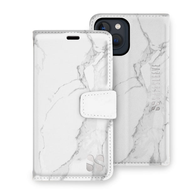 SafeSleeve Detachable for iPhone 15 Series (15, 15 Plus, 15 Pro, 15 Pro Max) - Color: White Marble - iPhone Model: iPhone 15