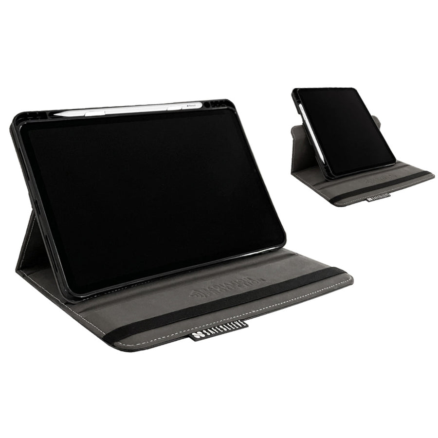 EMF radiation blocking iPad case for 10th and 11th generation models, featuring a foldable stand and protective cover.
