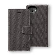 SafeSleeve detachable case for iPhone 16 series, featuring a textured gray exterior and secure closure.