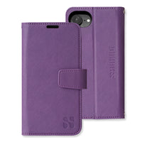 Purple SafeSleeve case for iPhone 16 Series, featuring a flip cover and secure closure for protection and style.