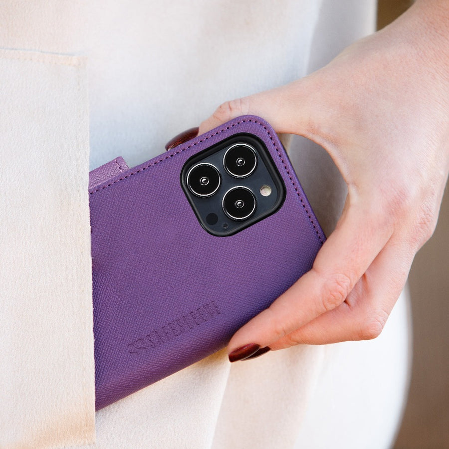 iPhone 11 RFID blocking wallet Case with convertible stand