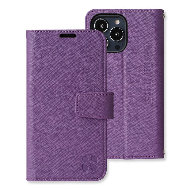 Purple- iPhone 11 Radiation Free and RFID Blocking Wallet Case