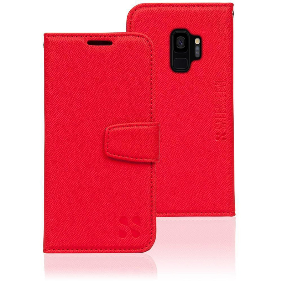 red Samsung Galaxy S9 RFID blocking wallet