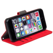 red iPhone 6 Plus, 7 Plus & 8 Plus RFID blocking wallet turns into stand