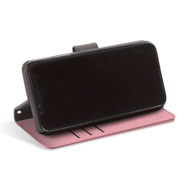 Pink RFID blocking iPhone 11 Pro MAX case with stand