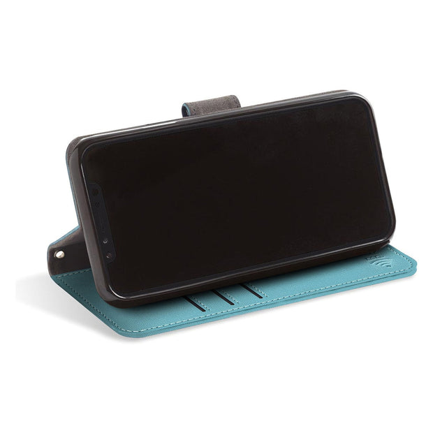 Turquoise RFID blocking Wallet Case With Stand