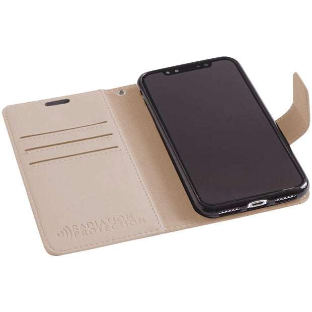 beige iPhone X/Xs (10/10s) RFID blocking wallet case