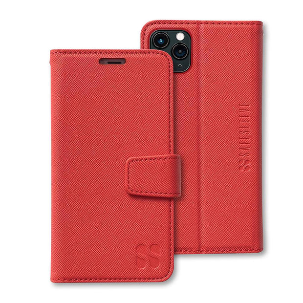 Red RFID blocking iPhone 11 Pro MAX Wallet Case