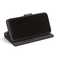 Black protective case and stand for iPhone 14 series, designed to shield and support models including 14, 14 Plus, 14 Pro, and 14 Pro Max.