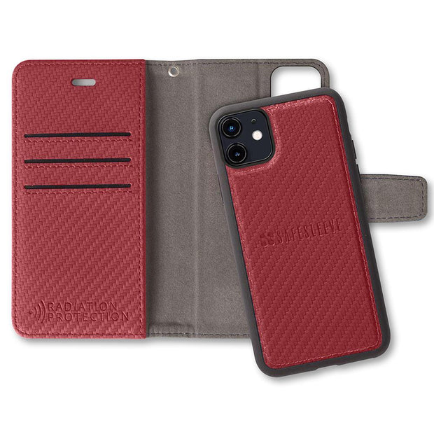 Red - SafeSleeve Detachable phone case for iPhone 12 Mini with radiation blocking technology