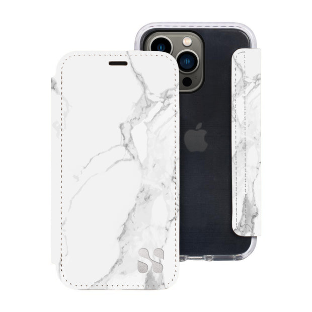 White Marble color SafeSleeve Cases Slim for iPhone 13 Pro MAX