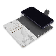 Marble White - iPhone 11 Anti-Radiation and RFID Blocking Wallet Case
