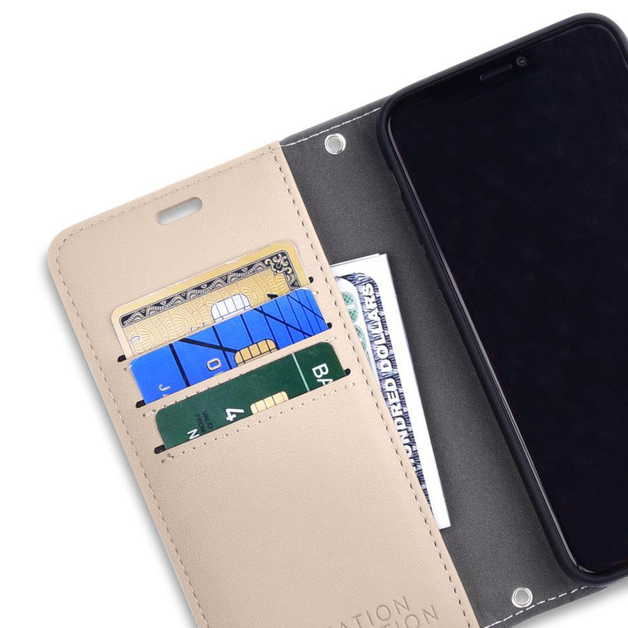 Cream Color SafeSleeve iPhone 11 Pro Detachable Wallet Case