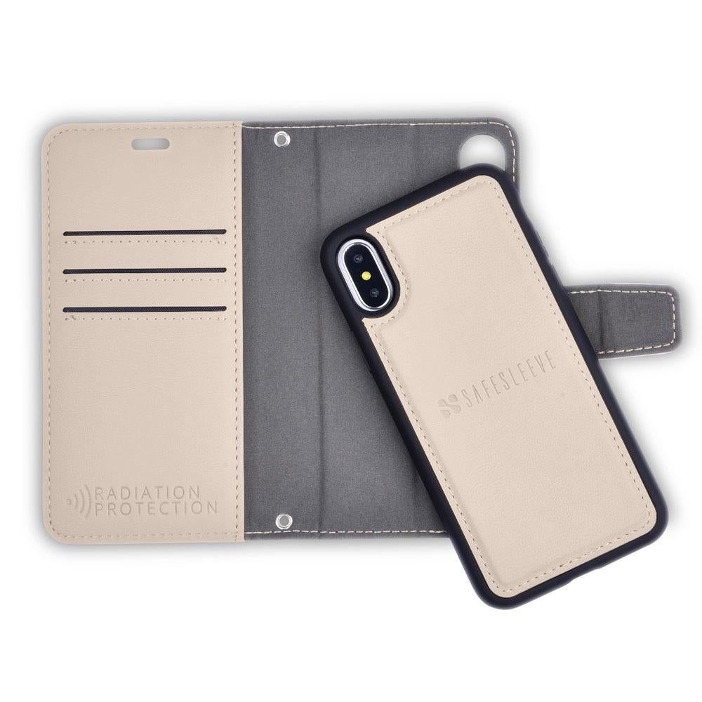 SafeSleeve EMF Protection Anti Radiation iPhone Case: iPhone Xs Max RFID EMF Blocking Wallet Cell Phone Case (leather)