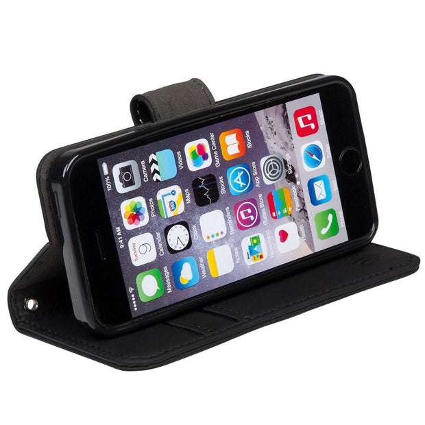 iPhone SE, 5, and 5s RFID blocking wallet with stand