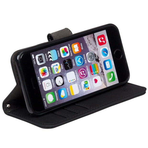 iPhone 6 Plus, 7 Plus & 8 Plus RFID blocking wallet turns into stand