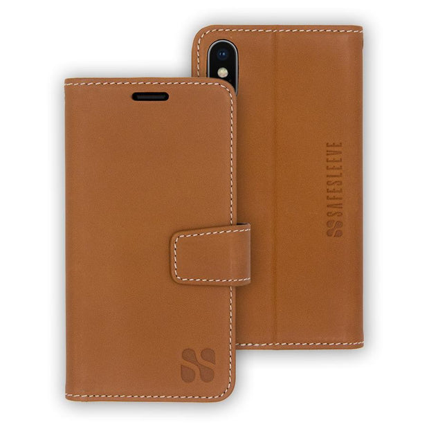 light brown  iPhone X/Xs (10/10s) anti-radiation and RFID blocking wallet case