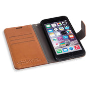 brown RFID Blocking wallet case for  iPhone 6 Plus, 7 Plus & 8 Plus