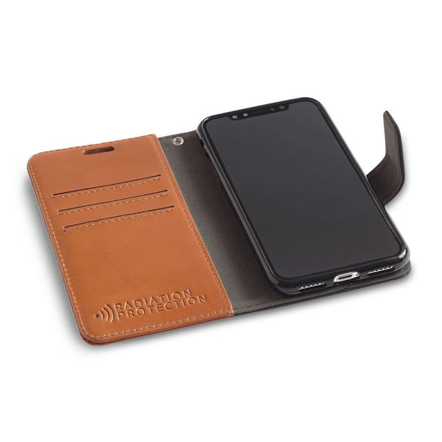 light brown iPhone XR (10 R) RFID blocking wallet case
