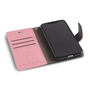 pink anti-radiation and RFID blocking wallet case for the iPhone X/Xs