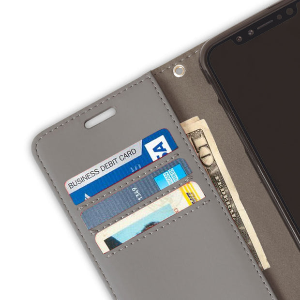 grey iPhone X/Xs (10/10s) RFID blocking wallet case