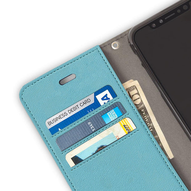 Turquoise iPhone 11 RFID blocking Wallet Case