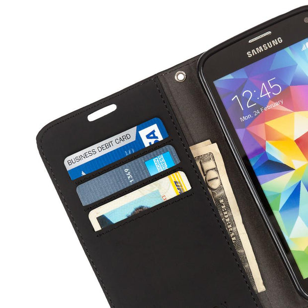 anti-radiation and RFID Blocking wallet case for the Samsung Galaxy S6.