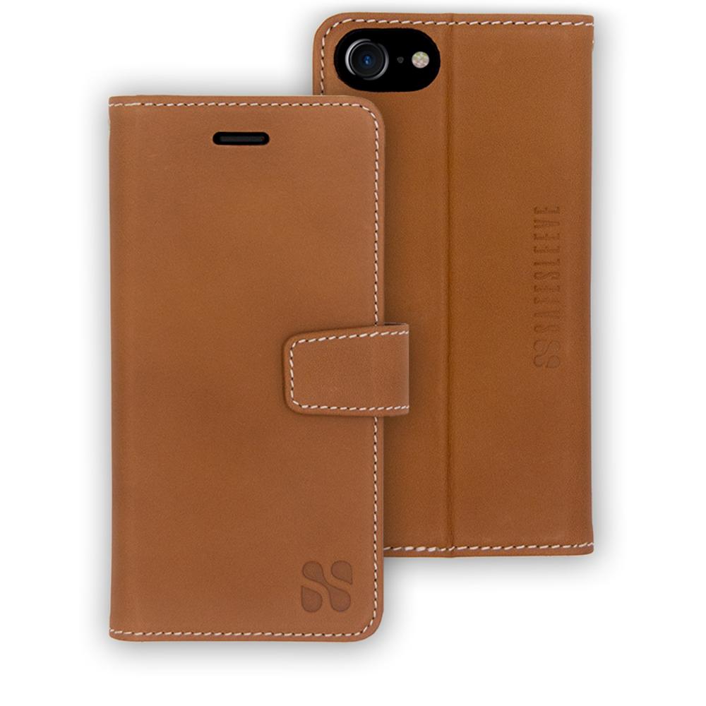 Anti-Radiation, EMF Blocking iPhone 6, 7, 8 Case | SafeSleeve Leather - Tan